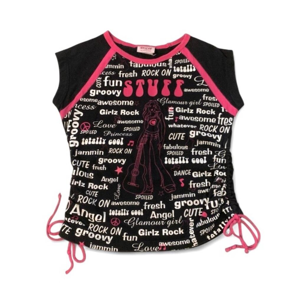 Vintage Y2K Stuff by Hilary Duff Black & Pink Graphic Tee